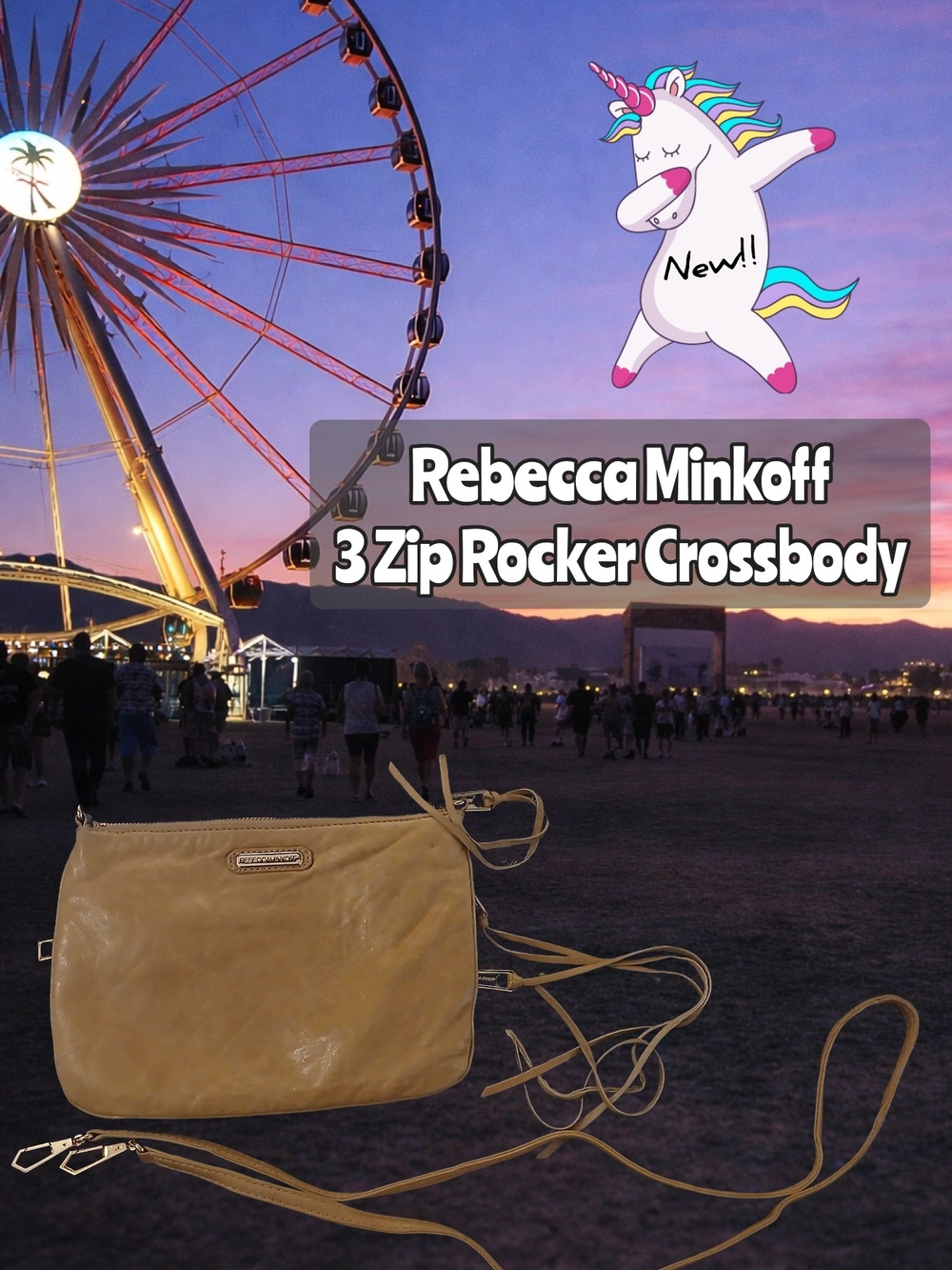 Rebecca Minkoff 3-Zip Rocker Crossbody - Mustard Tan